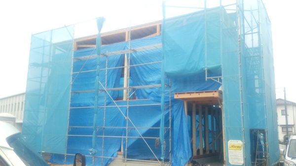 新築事務所兼倉庫2階建て工事施工後画像